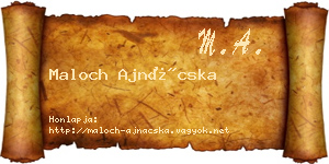 Maloch Ajnácska névjegykártya